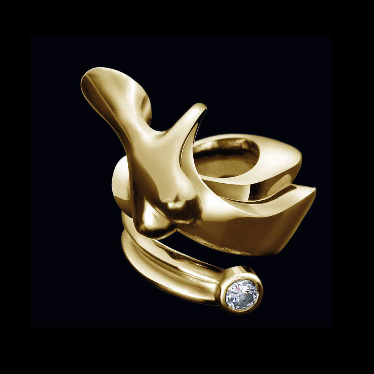 Nina, Ring 18 - carat gold and diamond, signed by the artist Marion Bürklé