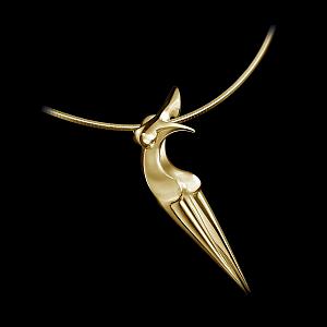 Pendant Nina, contemporary Gold Jewel of sculptor Marion Bürkle